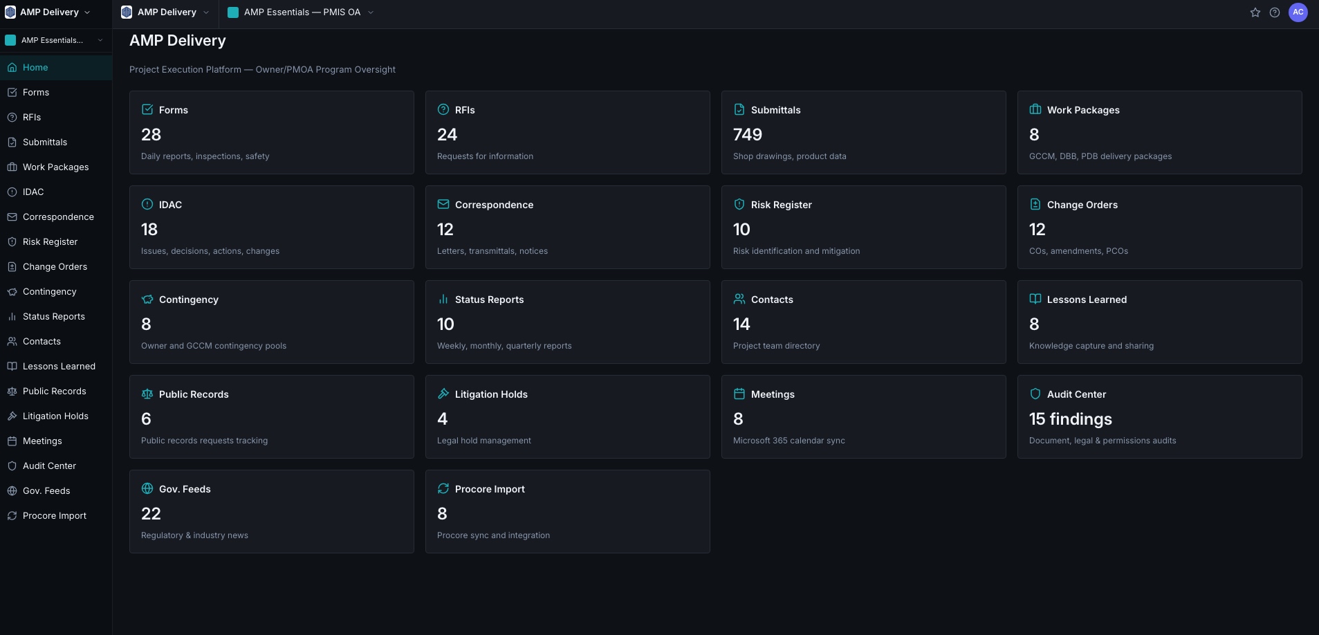 AMP Delivery Home — Module Overview